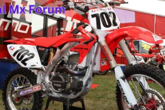 a red and white dirt bike